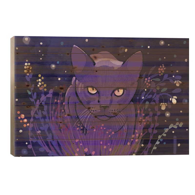 Midnight Prowl Print On Wood by Thomas Little - Multi-Color - 26x40x1.5
