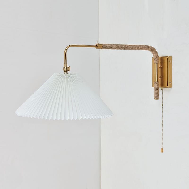 16 Inch 1 light bedroom wall sconce, rotatable arm, gold finish