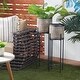preview thumbnail 1 of 4, Gold and Black Metal Iron Industrial Contemporary Planter Stands (Set of 2) - 11 x 11 x 32Round