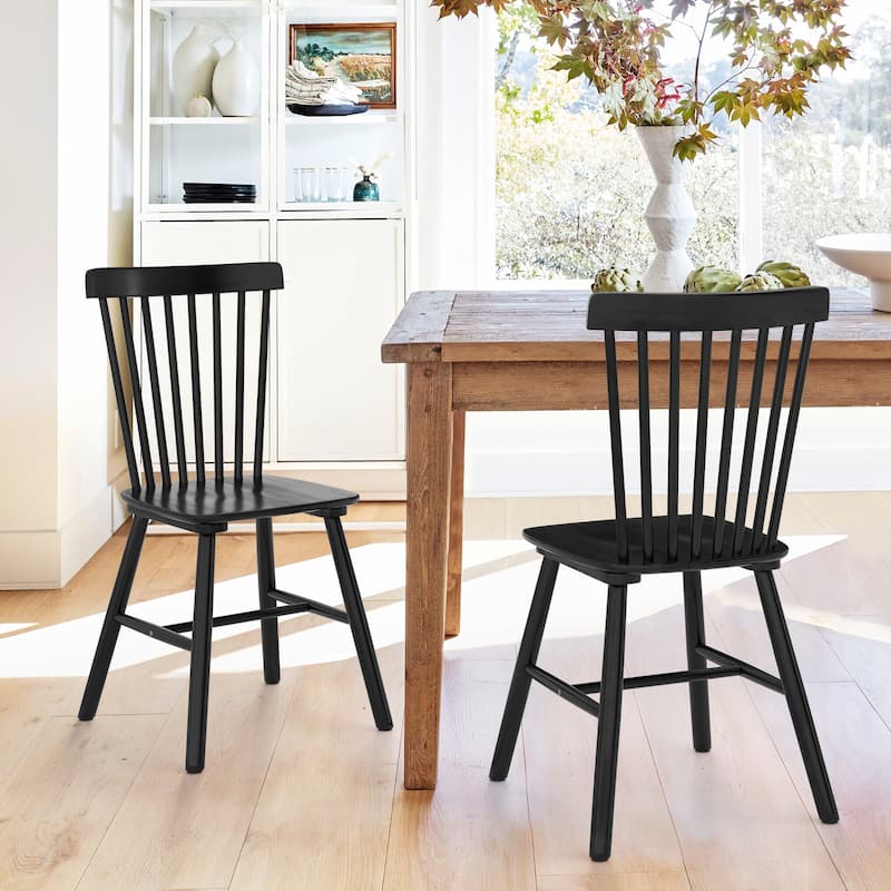 Coastal Set of 6/4/2 Windsor Solid Wood Dining Chairs Modern Wood Frame Side Chairs for Kitchen and Dining Room