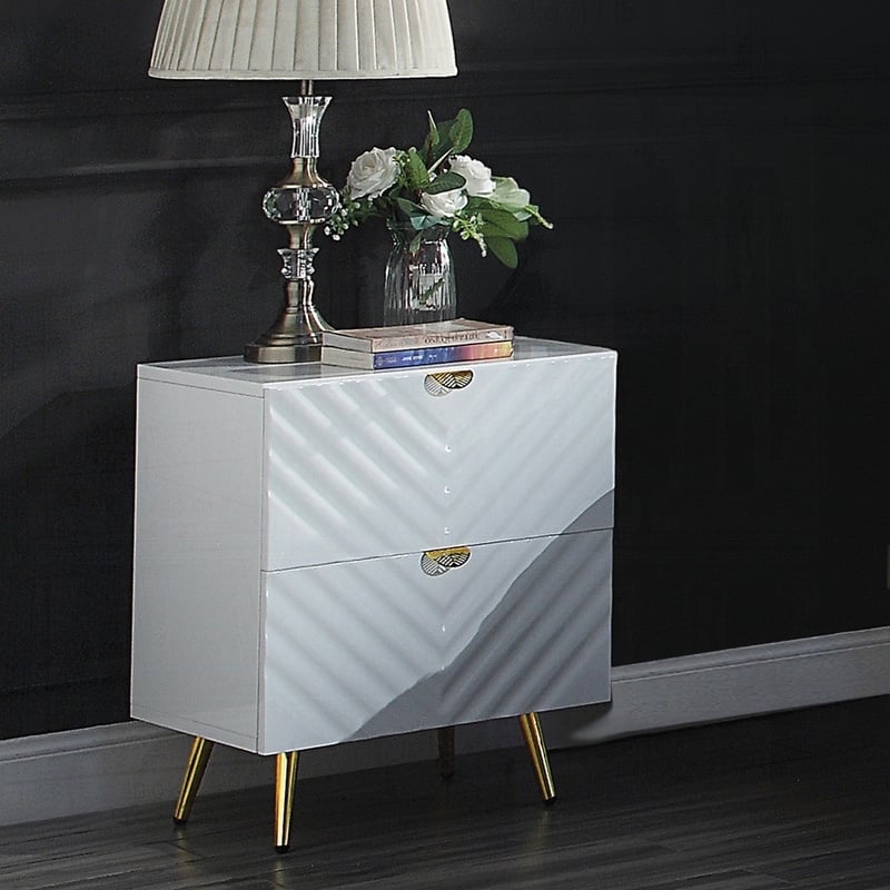 Charming Wooden Nightstand with Stylish Storage and Graceful Design