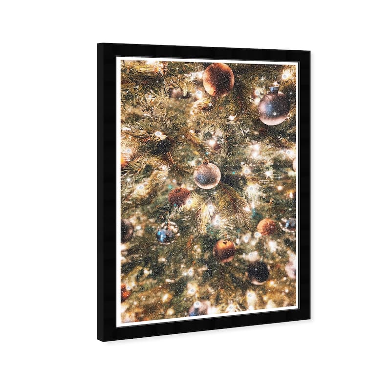 Wynwood Studio Prints Holiday and Seasonal Sparkling Tree Brown and Army Green Wall Art Canvas Print