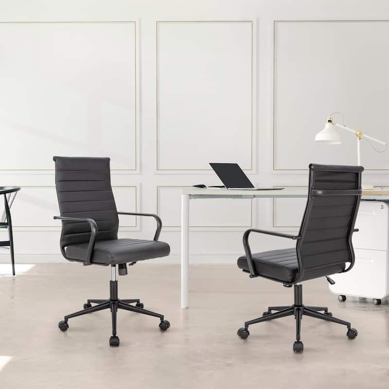 Ergonomic Office Chair Full-Grain Leather with Lumbar Support