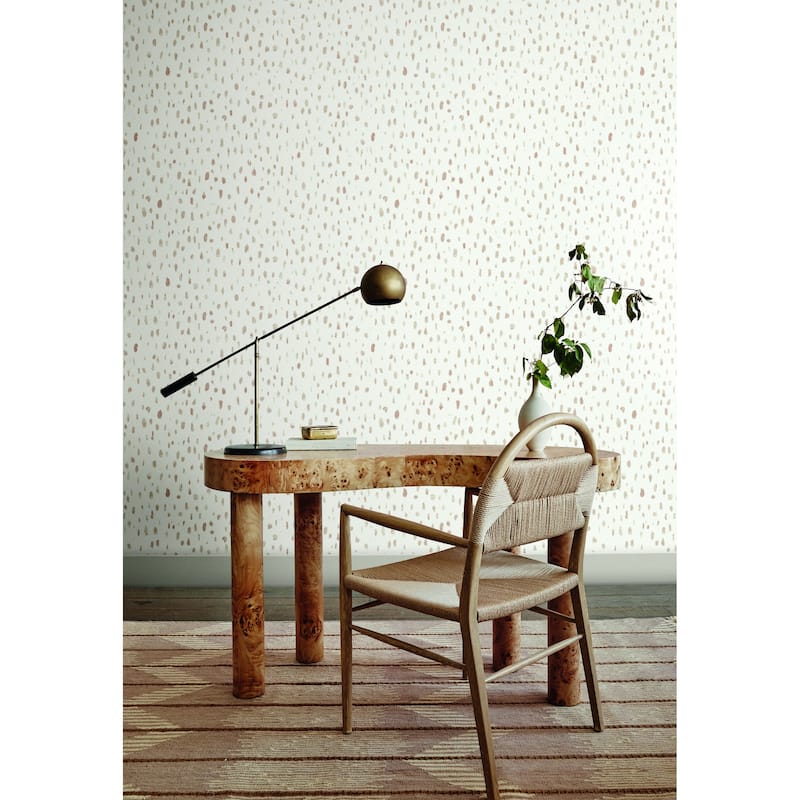 Temecula Tachette 27 In W X 27 Ft L Wallpaper - Terracotta