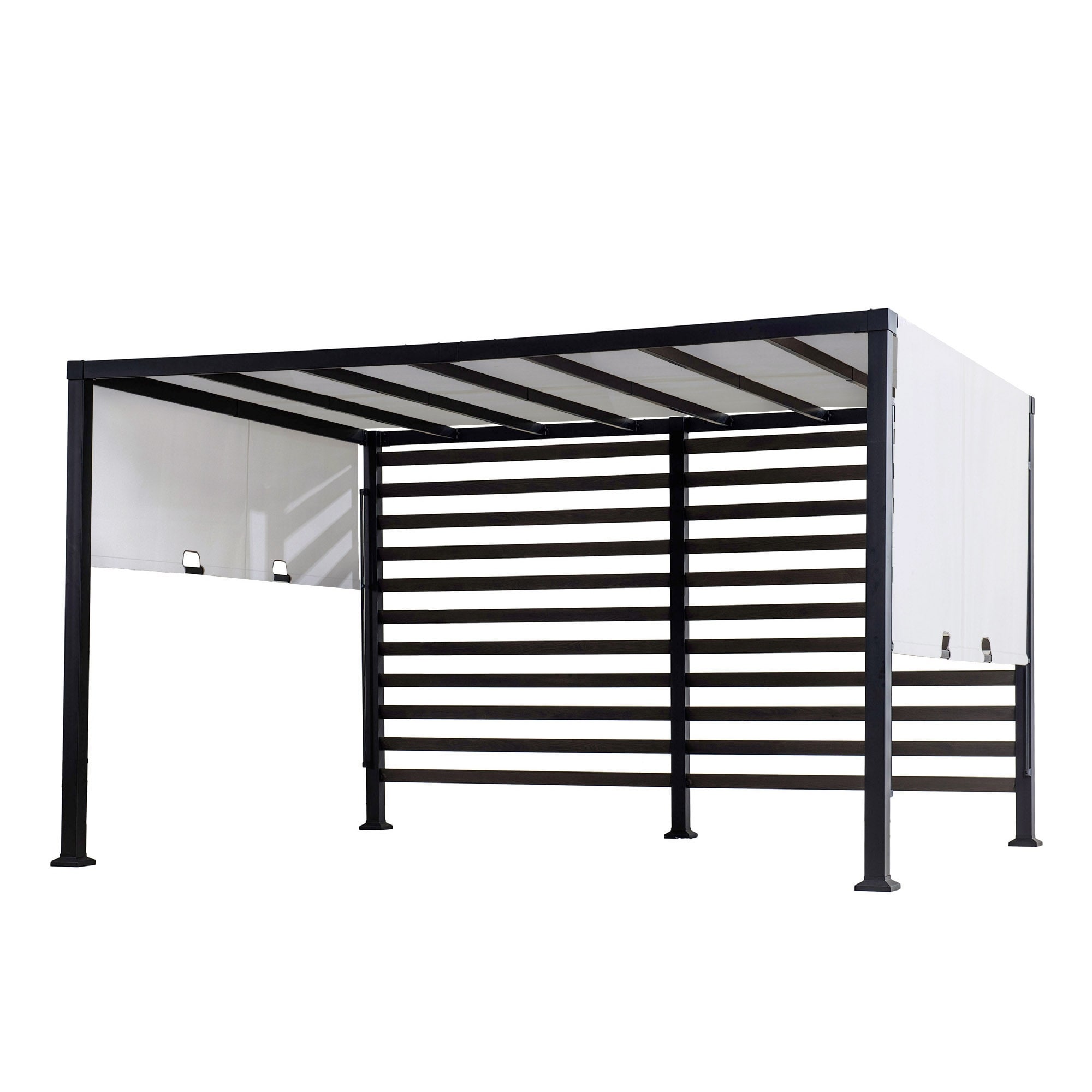 Shop Sunjoy 10 Ft X 12 Ft Modern Steel Pergola Overstock 30581630