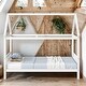 preview thumbnail 2 of 11, White Rubber Wood House Bed,Twin Size Kids Bed