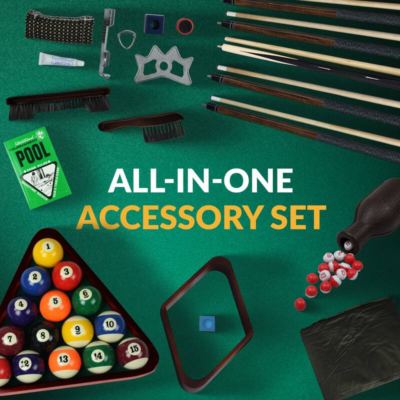 Hathaway Deluxe Billiards Accessory Kit Walnut Finish