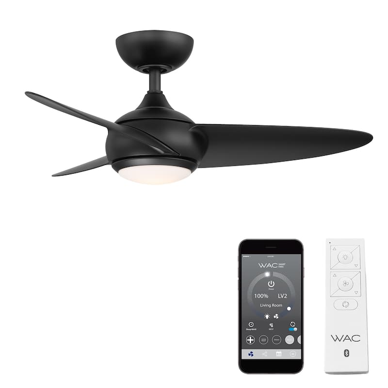 Loft Indoor Outdoor 3-Blade Smart Ceiling Fan 38in with 3000K LED and Remote Control-REMOVE FINISH - 38