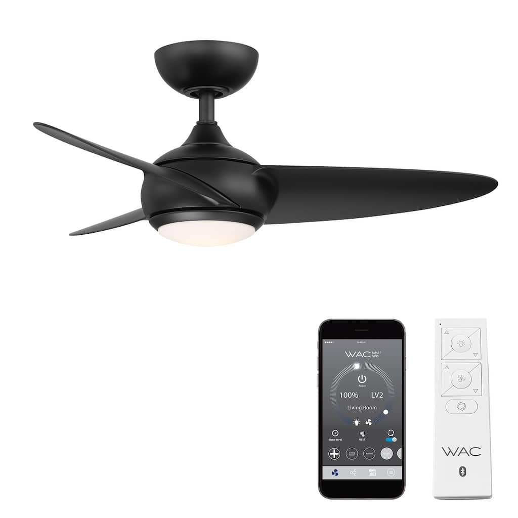 Loft Indoor Outdoor 3-Blade Smart Ceiling Fan 38in with 3000K LED and Remote Control-REMOVE FINISH - 38