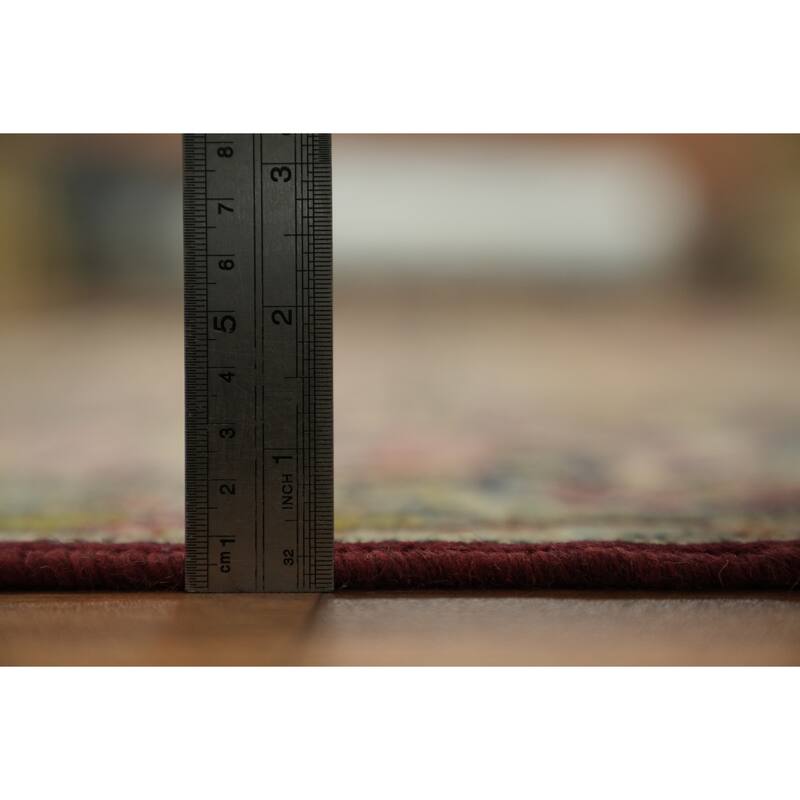 Hand Knotted Oriental 100% Wool Carpet Traditional Floral Red Kerman Area Rug - 12' 10'' X 9' 7''