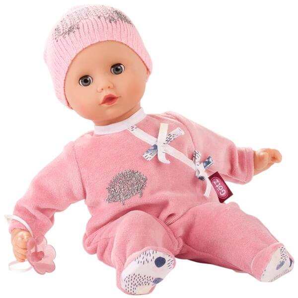 slide 2 of 5, Gotz Muffin Hedgehog 13" Soft Body Baby Doll with Bald Head in Pink Velour