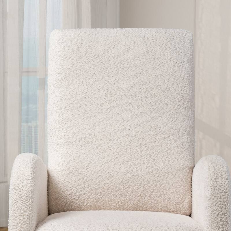 25.4"W High Back Rocking Chair with Retractable Footrest