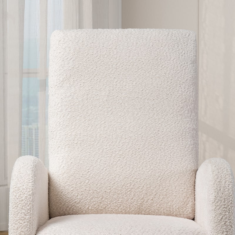 25.4"W Rocking Chair for Nursery,High Back Glider Chair with Retractable Footrest,Rocking Accent Armchair with Rubber Wood Legs