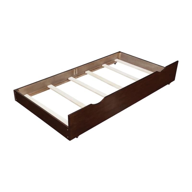Wese Transitional Brown Cherry Wood Trundle Bed by Furniture of America