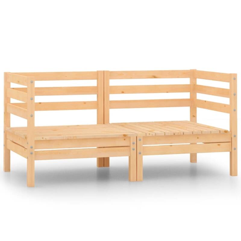 vidaXL Patio Loveseat Outdoor Patio 2-Seater Sofa for Garden Solid Wood Pine - 25" x 25" x 24.6"