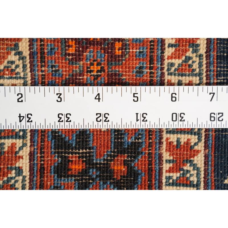 Hand Knotted Oriental 100% Kork Wool Carpet Traditional Tribal Navy Blue & Blues Bidjar Runner Rug - 18' 0'' X 3' 1''