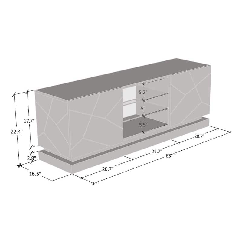 Qiu Modern Glossy White 63- OR 79-inch TV Console