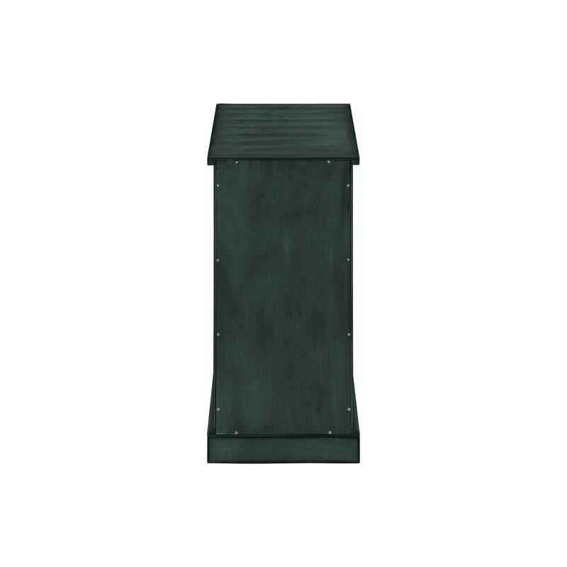 Accent Table, End, Side Table, Nightstand, Narrow, Bedroom, Lamp, Storage Drawer, Antique Blue Veneer, Traditional