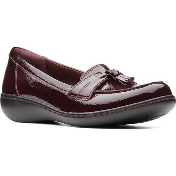 CLARKS Womens Ashland Bubble Burgundy Patent Leather 10 A US