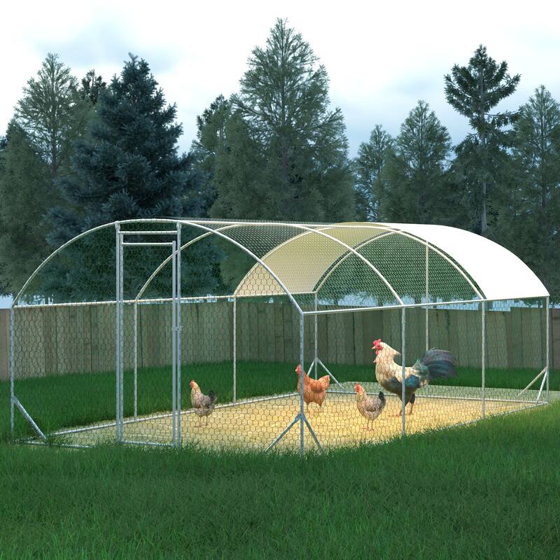GDFStudio - Anderson Metal Walk in Chicken Coop Dome Cage Outdoor Farm Use