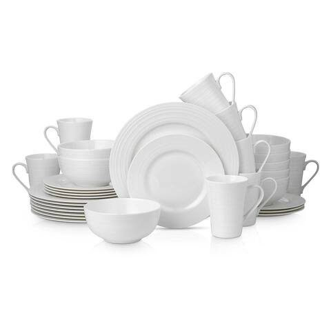 Stone Lain Piper Bone China Round Swirl Design Dinnerware Set