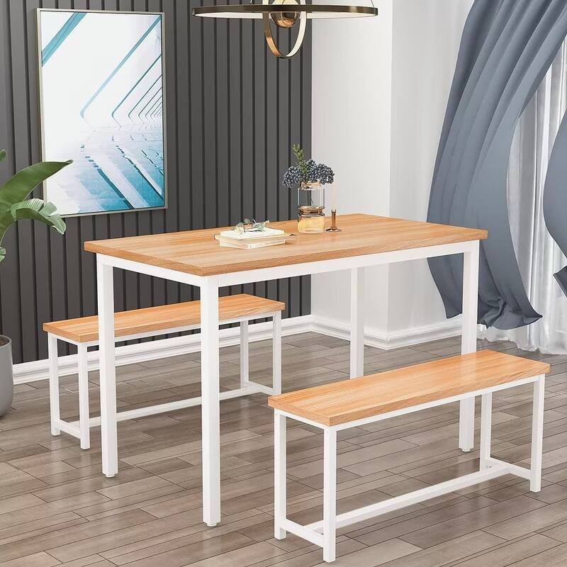 4 - Person Dining Set with Bench and Rectangle Table