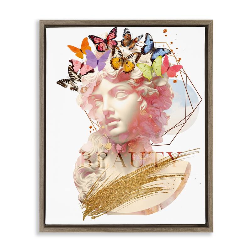 Stupell Beauty Statue Portrait Framed Floater Canvas Wall Art Design By Susan Arnot - 25 x 31 - Brown