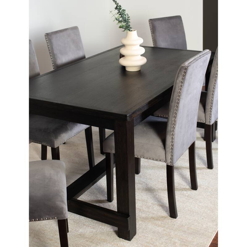 Roundhill Furniture Vanzo Contemporary 7-Piece Dining Set, Dining Table with 6 Stylish Chairs