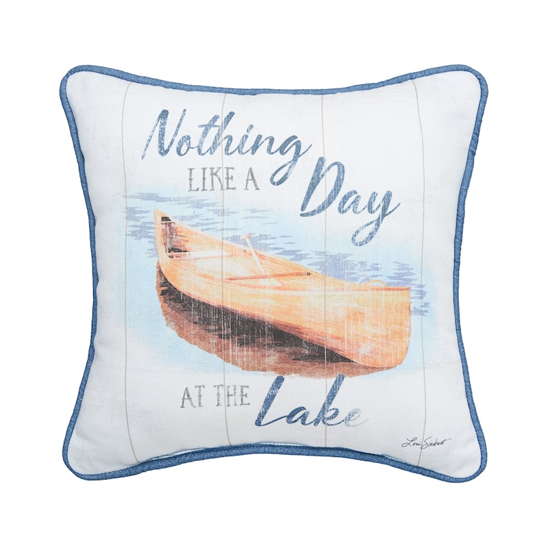 10" x 10" Day At The Lake Printed Throw Pillow