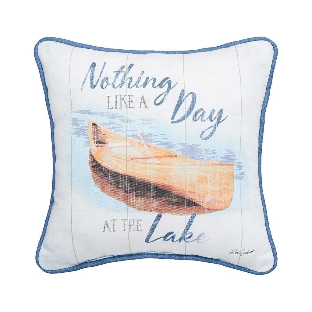10" x 10" Day At The Lake Printed Throw Pillow