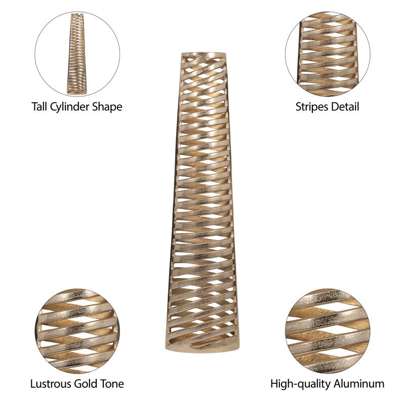 Sagebrook Home Elegant Floor Vase in Gold - Decorative Tall Vase for Posh Interiors, Aluminum, Home Decor Essentials