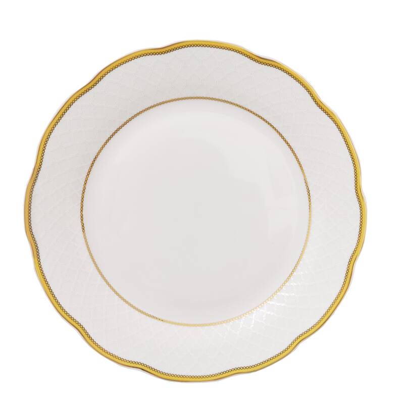 57 Piece Gold Wavy Dinnerware Set-Porcelain China Service for 8 People-Gloria