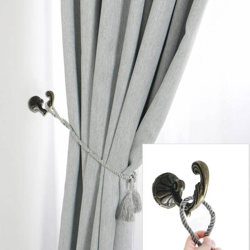 Curtain Tiebacks Hooks Zinc Alloy Hanger Wall Holdback Holders 2pcs Bronze Tone - Bronze Tone