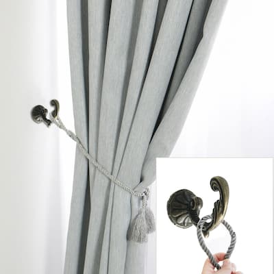 Curtain Tiebacks Hooks Zinc Alloy Hanger Wall Holdback Holders 2pcs Bronze Tone - Bronze Tone