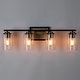 preview thumbnail 15 of 26, 2/3/4-Light Modern Black Gold Bathroom Vanity Lights Seeded Glass Wall Sconces