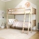 preview thumbnail 60 of 68, Convertible Solid Wood Bunk Bed Frame for Kids with Ladder, No Box Spring Needed