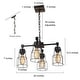 preview thumbnail 8 of 7, Modern Industrial 4-Light Black Cage Chandelier for Dining Room - 20" W x 12.5" H