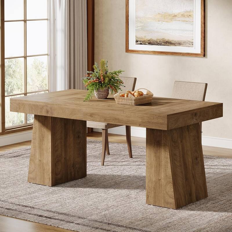 55 Inches Rectangular Dining Room Table, Brown