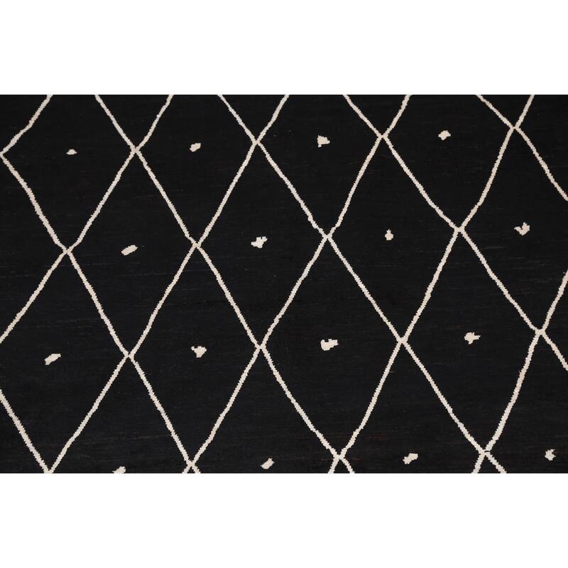 Vegetable Dye Trellis Moroccan Living Room Area Rug Wool Hand-knotted - 6'7" x 9'7"
