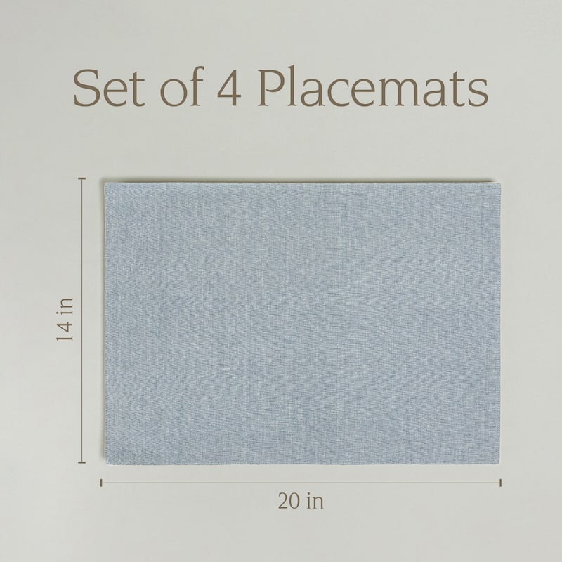 over&back 100% Cotton Woven Chambray Placemats - Set of 4