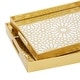 preview thumbnail 7 of 8, Gold Polypropylene Glam Tray (Set of 2) - S/2 16", 14"W