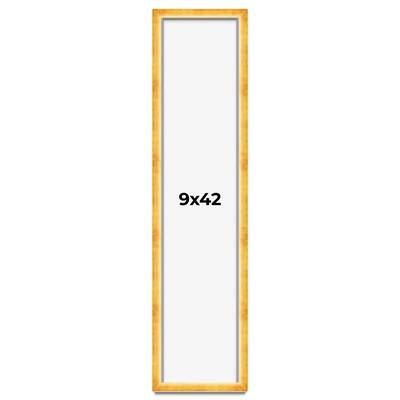 9x42 Shadow Box Frame Gold | 1.625 Inches Deep Real Wood Traditional