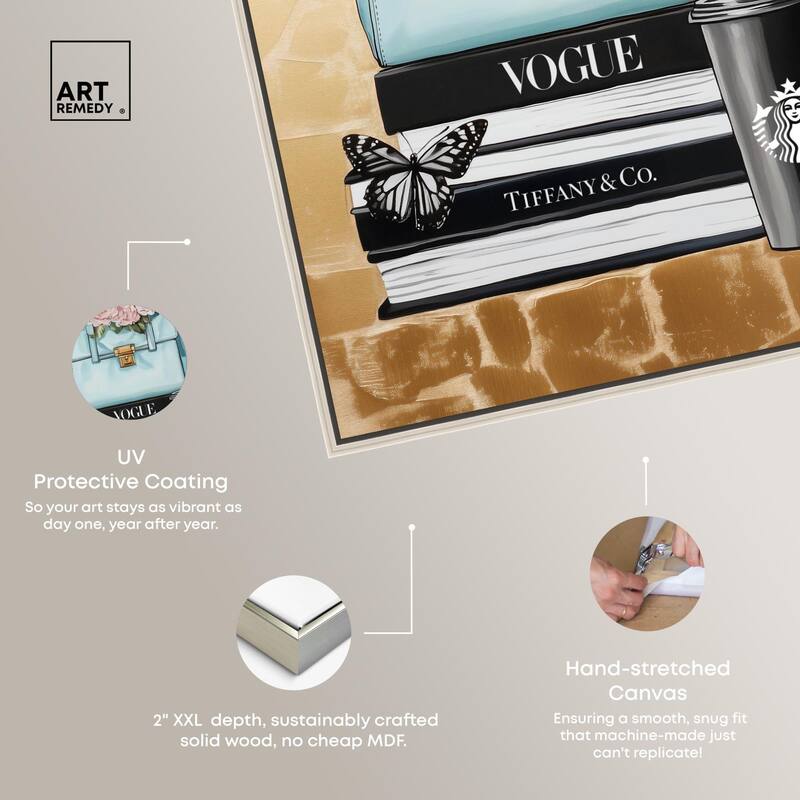 Golden Era of Glam Books Canvas by Art Remedy