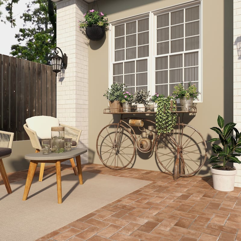 Bronze Metal Indoor Outdoor Weathered Vintage Bike Indoor Outdoor Plantstand