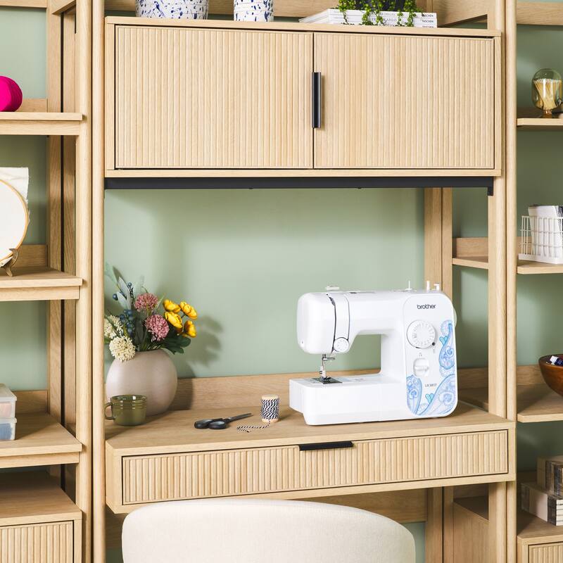 Walker Edison 3-Piece Set Hutch Desk with 1 Narrow and 1 Wide Bookcase