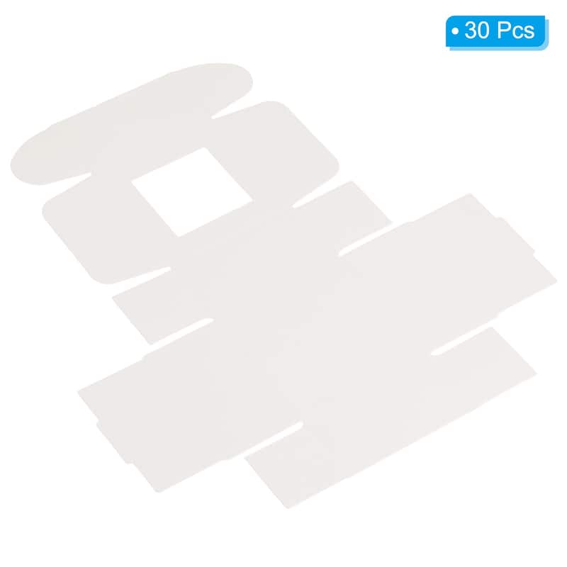 3"x3"x1.5" Paper Soap Box with Window, 30 Pack Soap Boxes Square, White