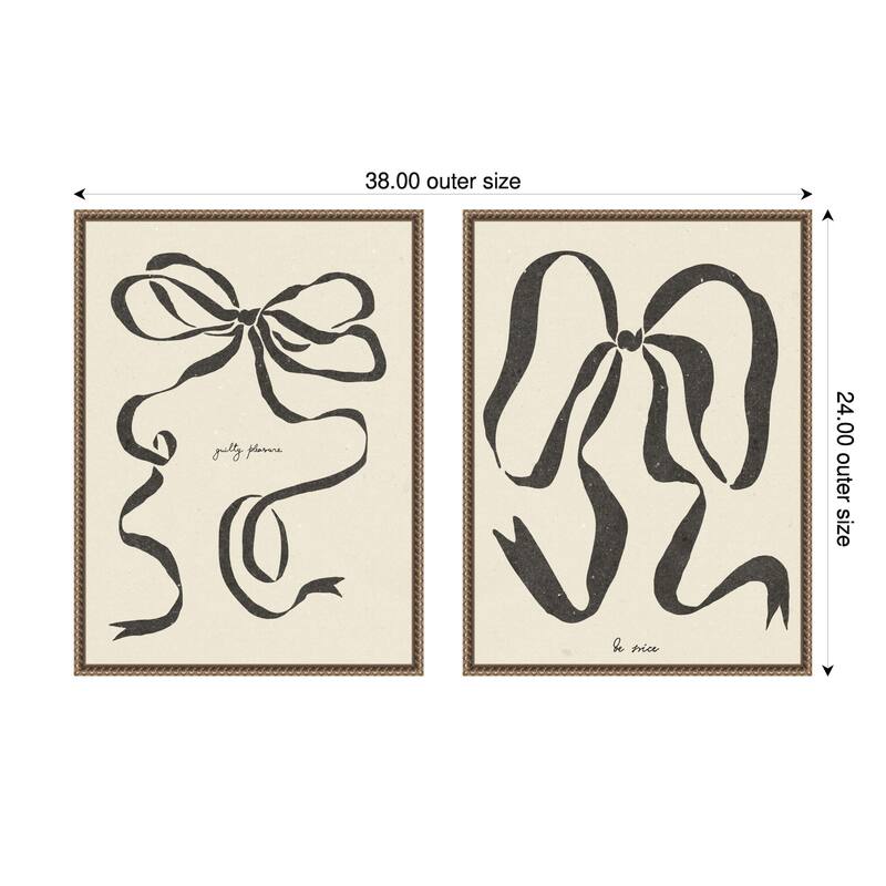 Amanti Art Bow No. 1 & 2 2 Piece by Nktn Framed Canvas Wall Art