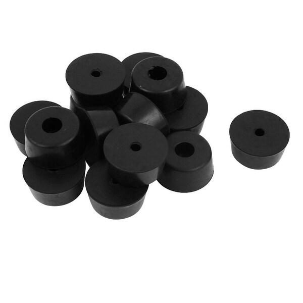 Unique Bargains 14 Pcs Antislip Rubber Round 28mm x 14mm Chair Foot Cover Table Furniture Leg Protector Black