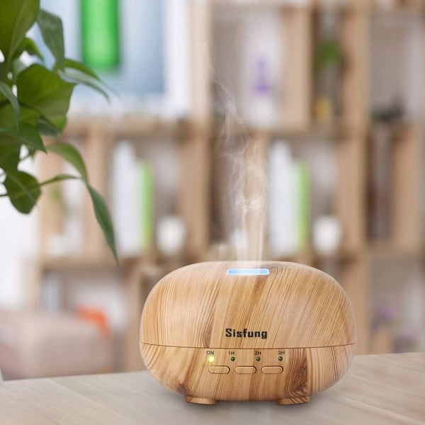 Essential Oil Diffuser 300ml Ultra Quiet Wood Grain Aromatherapy Diffuser Ultrasonic Cool Mist 7 Color Led On Sale Overstock
