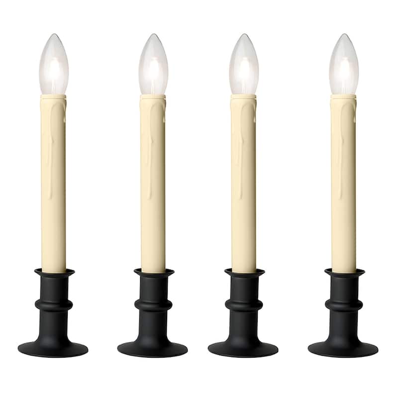 Battery Operated Bi-Directional LED Adjustable Candle 2-pack or 4-pack - 4-Pack Black Onyx
